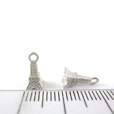 銅鍍霧銀色單孔艾菲爾鐵塔-9mm