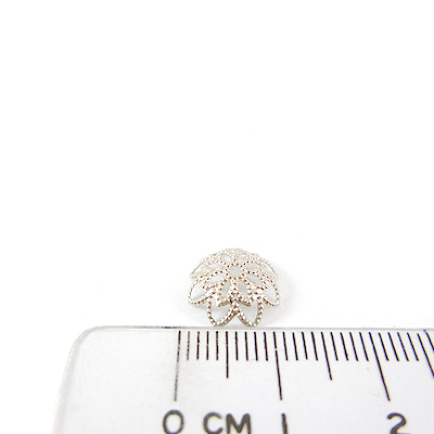 銅鍍正白K色雙層鏤空八辮花花帽