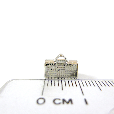 銅鍍正白K色條紋扁繩夾山-10mm