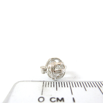 銅鍍正白K色單孔珍珠扣