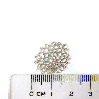 銅鍍霧銀色牡丹花