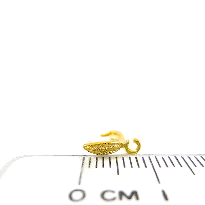 銅鍍金色爪形刻紋直洞耳環夾頭