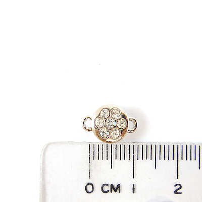 銅鍍正白K色單孔圓形鑲鑽磁鐵扣