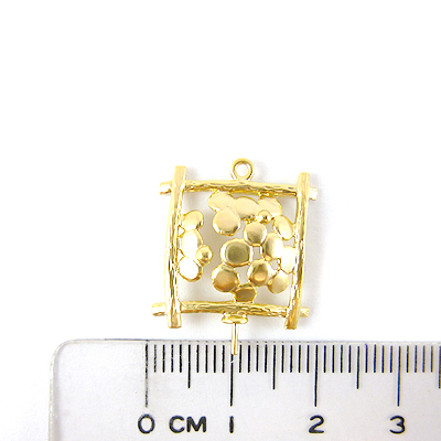 銅鍍霧金色單孔方形花架附黏針