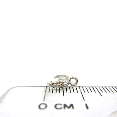 銅鍍正白K色爪形刻紋直洞耳環夾頭