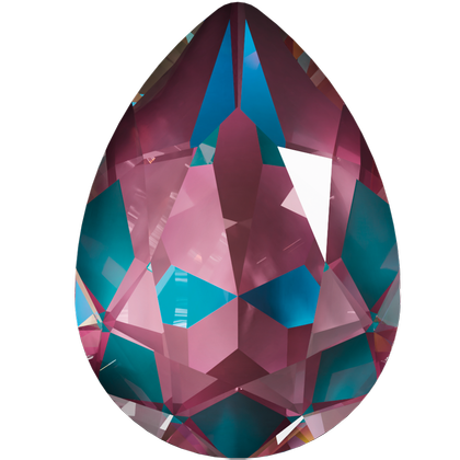 14×10mm尖底水滴-酒紅閃彩