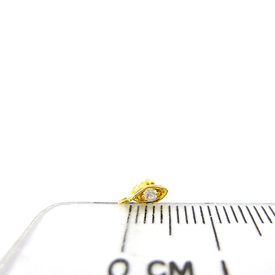 銅鍍金色葉形鑲鋯石夾頭