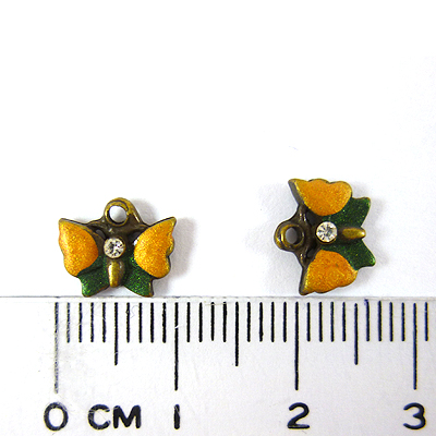 青古銅單孔蝴蝶鑲鑽-太陽橘