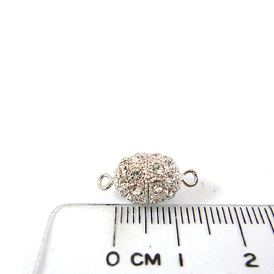 銅鍍正白k色單孔日製橢圓鑽扣-11mm