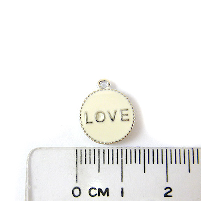 合金鍍正白K色單孔LOVE