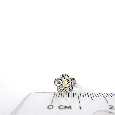 銅鍍正白K色五辦花鑲鑽夾頭