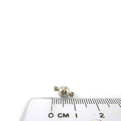 銅鍍正白K色圓球磁鐵扣