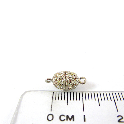 銅鍍正白K色單孔日製橢圓鑽扣