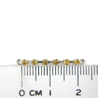 正白K色雙孔六顆排鑽-茶色