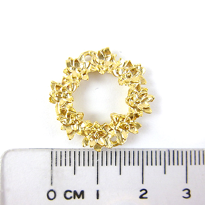 銅鍍霧金色雙孔聖誕花圈