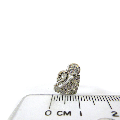 銅鍍正白K色天鵝密鑲鑽夾頭