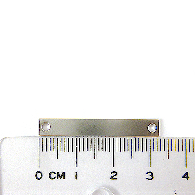 銅鍍霧銀色雙孔長條