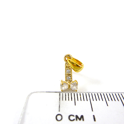 銅鍍金色鋯石蝴蝶結鑲鑽夾頭附鍊頭