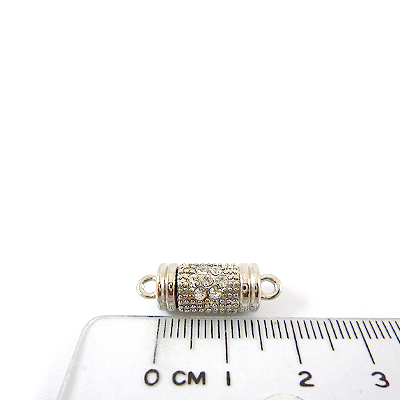 銅鍍正白K色單孔郵筒形鑲鑽磁鐵扣