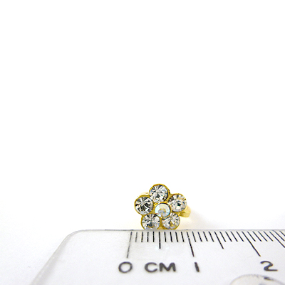 銅鍍金色五辦花鑲鑽夾頭