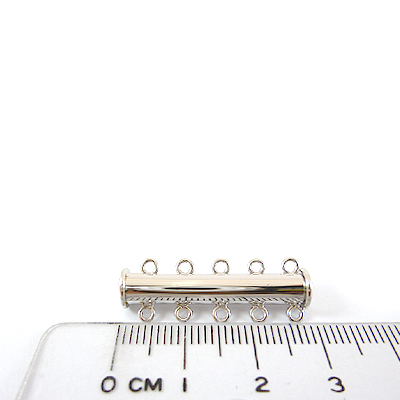 銅鍍正白K色五孔圓柱形磁鐵扣