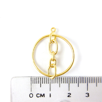銅鍍霧金色單孔鍊條圈
