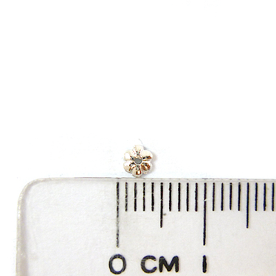 銅鍍正白K色六瓣花帽