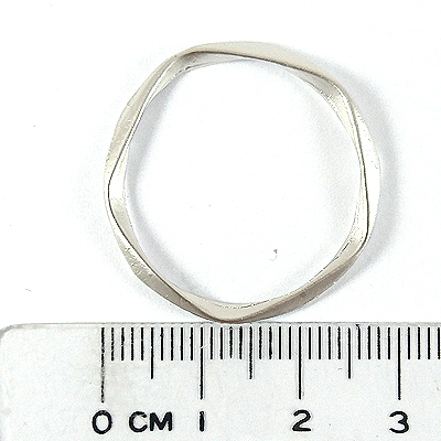 銅鍍霧銀色雙面五邊形-27mm