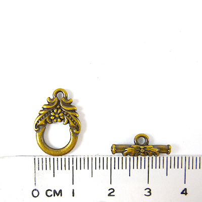 銅鍍青古銅色單孔小花棍扣