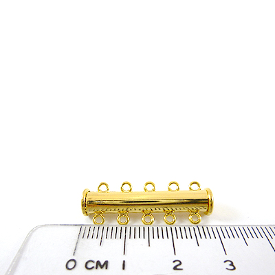 銅鍍金色五孔圓柱形磁鐵扣