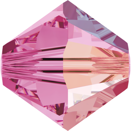 3mm角珠-深粉紅彩