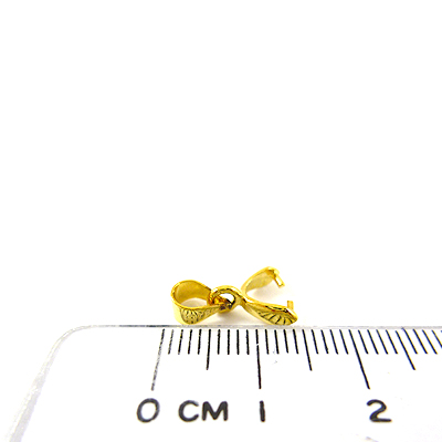 銅鍍金色水滴夾頭附鍊頭-6mm