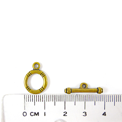 銅鍍青古銅色單孔花紋棍扣