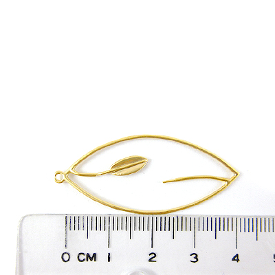 銅鍍霧金色單孔中空葉子