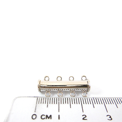 銅鍍正白K色四孔圓柱形磁鐵扣