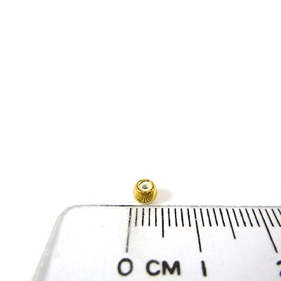 純銀鍍金色擋珠圓形矽膠擋珠