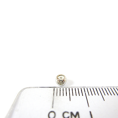 純銀鍍正白k色圓形矽膠擋珠