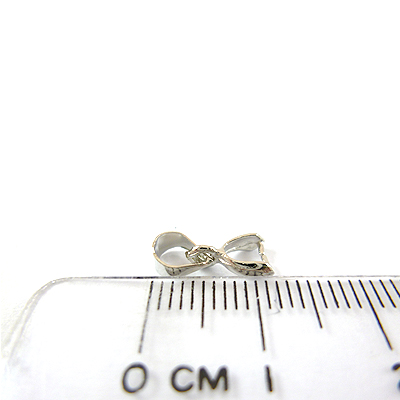 銅鍍正白k色水滴夾頭附鍊頭-5mm