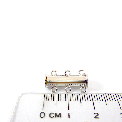 銅鍍正白K色三孔圓柱形磁鐵扣