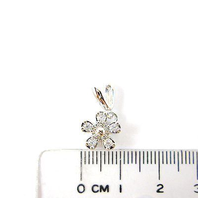 銅鍍正白K色五辦花夾頭附鍊頭