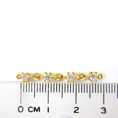 銅鍍金色雙孔直條圓盤鑽飾