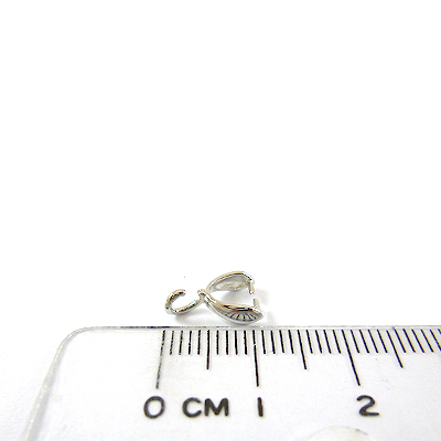 銅鍍正白K色直洞水滴耳環夾頭-6mm