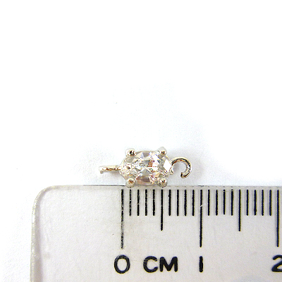 銅鍍正白K色雙孔橢圓鑽-白色