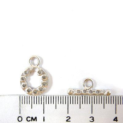 銅鍍霧銀色圓形打孔棍扣