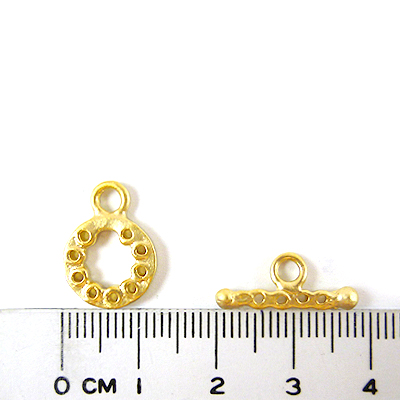 銅鍍霧金色圓形打孔棍扣