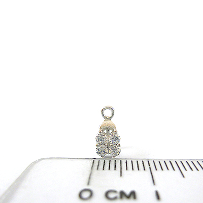 銅鍍白K四弁花鑲鑽夾頭