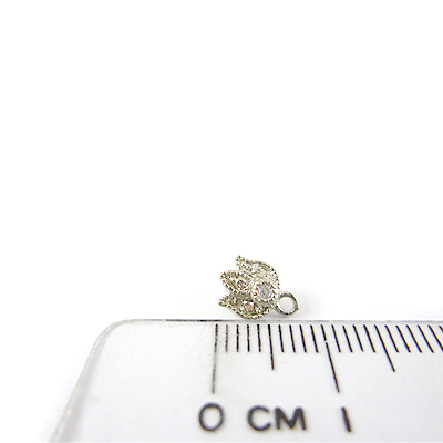 銅鍍正白K色單面鬱金香鑲鑽夾頭