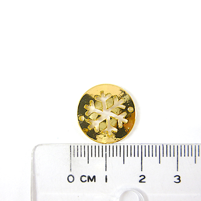 銅鍍金色雙孔圓形鏤空雪花