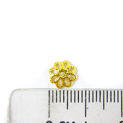 銅鍍金色鏤空八孔花帽