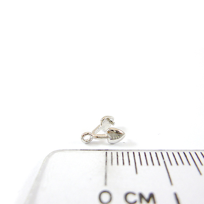 銅鍍正白K色心形直洞耳環夾頭